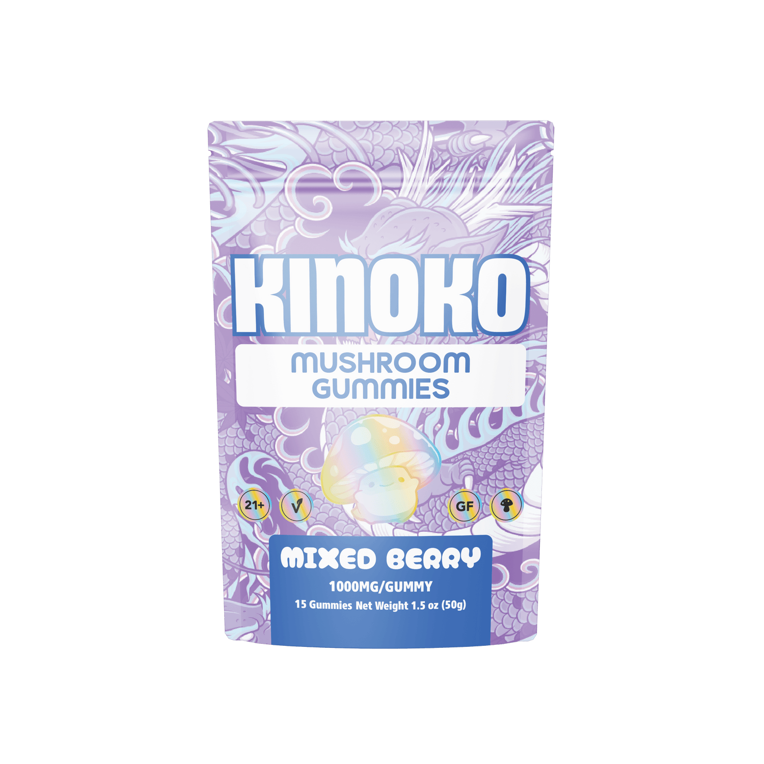 KINOKO Mixed Berry Magic Mushroom Gummies - Outer Space Distribution