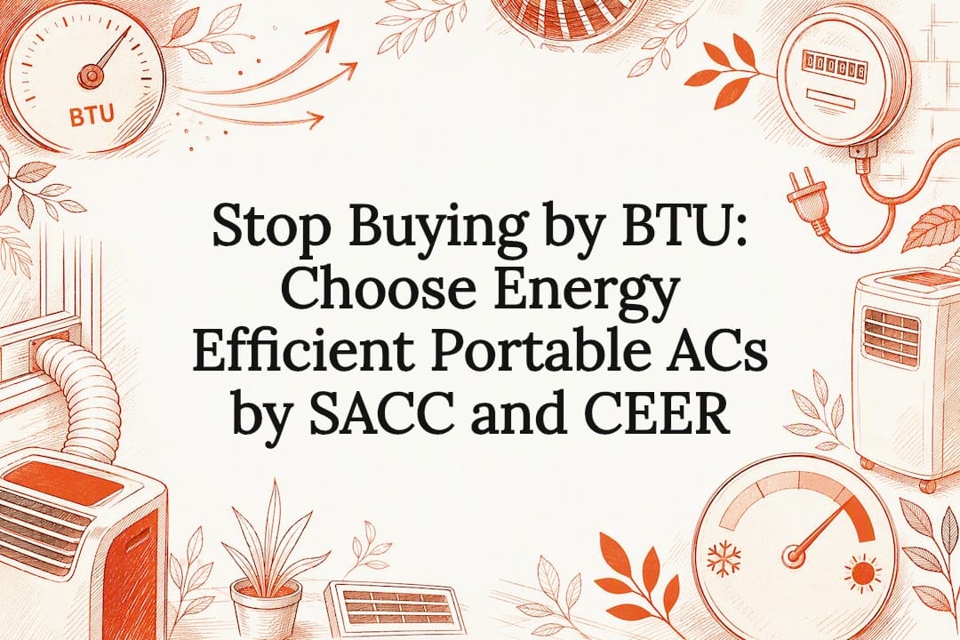 Portable AC efficiency title card illustration