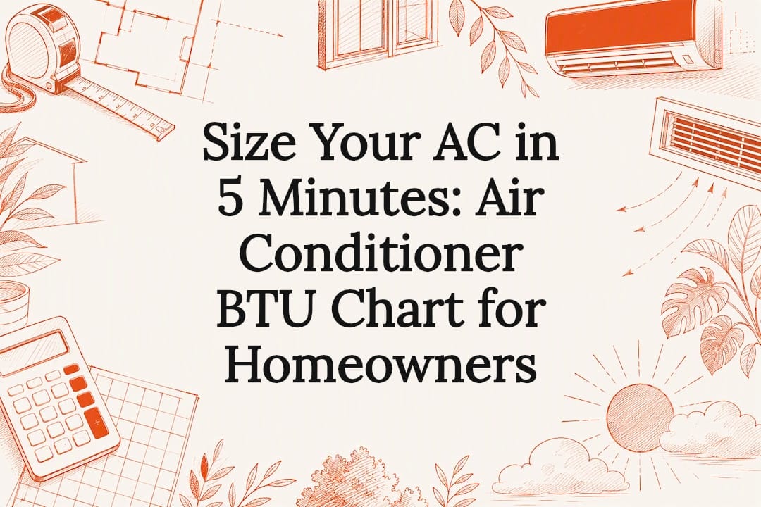 Decorative air conditioner sizing title card