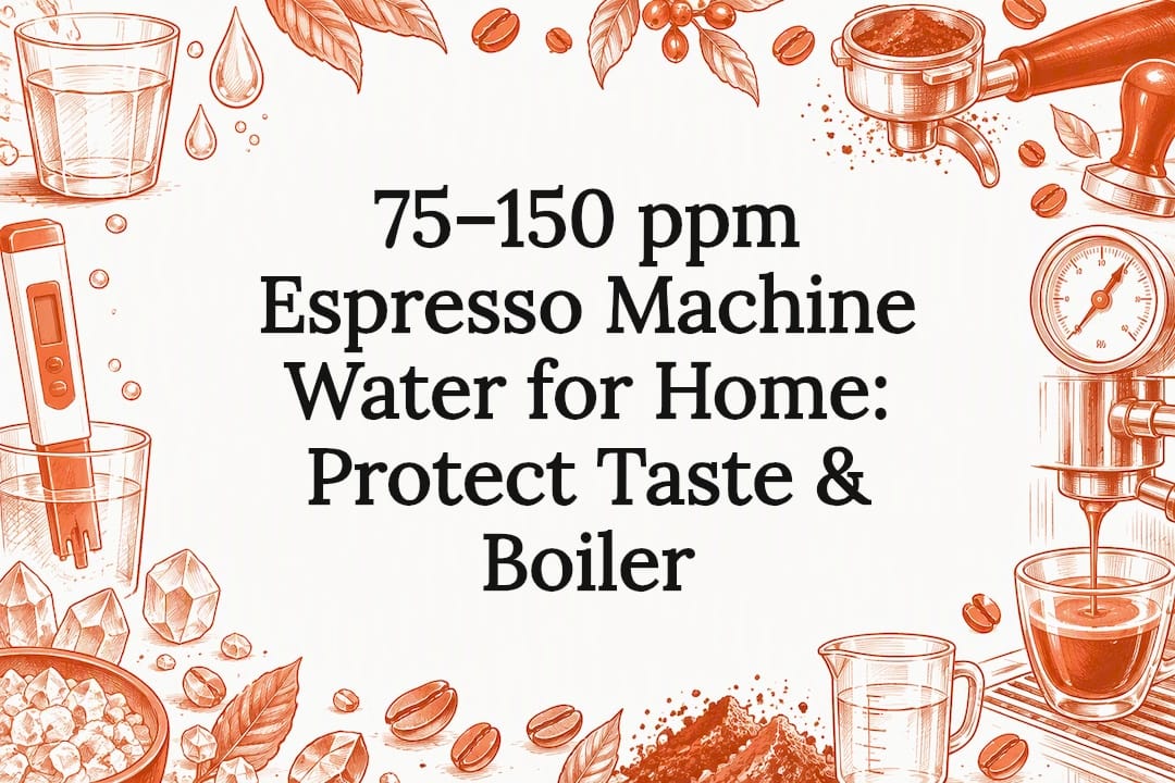Decorative espresso water title card