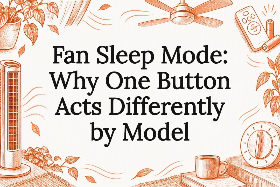 Hand-drawn fan controls frame the article title