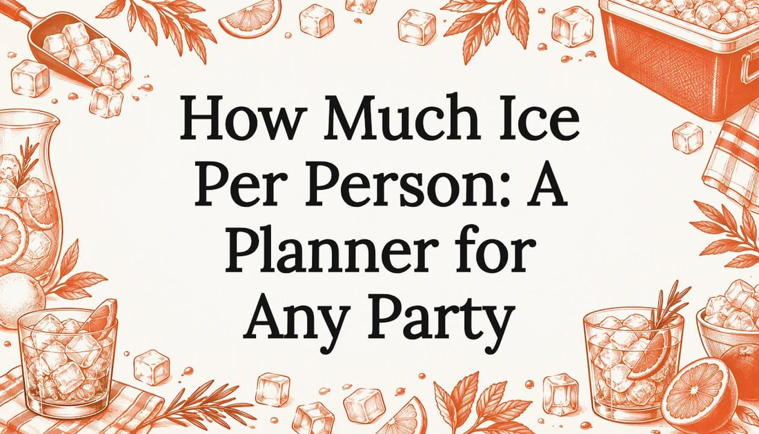 Hand-drawn ice and party objects frame title