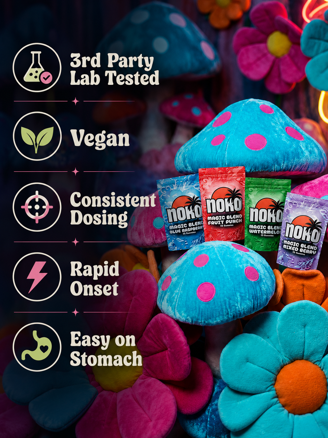 NOKO Magic Blend — nootropic gummies — anti-aging — alcohol alternative — feel everything