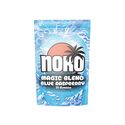 Noko Magic Blend Blue Raspberry packaging on a white background